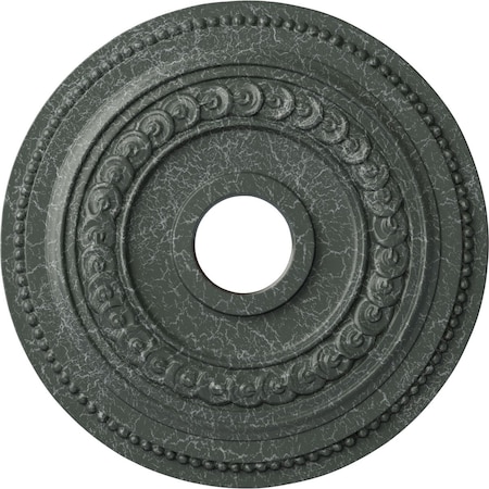 Ekena Millwork Oldham Ceiling Medallion (Canopies up to 8 5/8"), 18"OD x 3 3/8"ID x 7/8"P, Athenian Green Crackle CM18OL1AGC